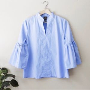 Worthington Sky Blue Blouse with Bell Sleeves